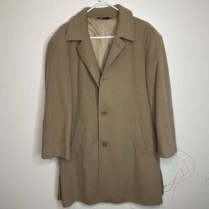 Vintage Men's Metropolitan View Wool And Cashmere Peacoat In Camel Size 40R